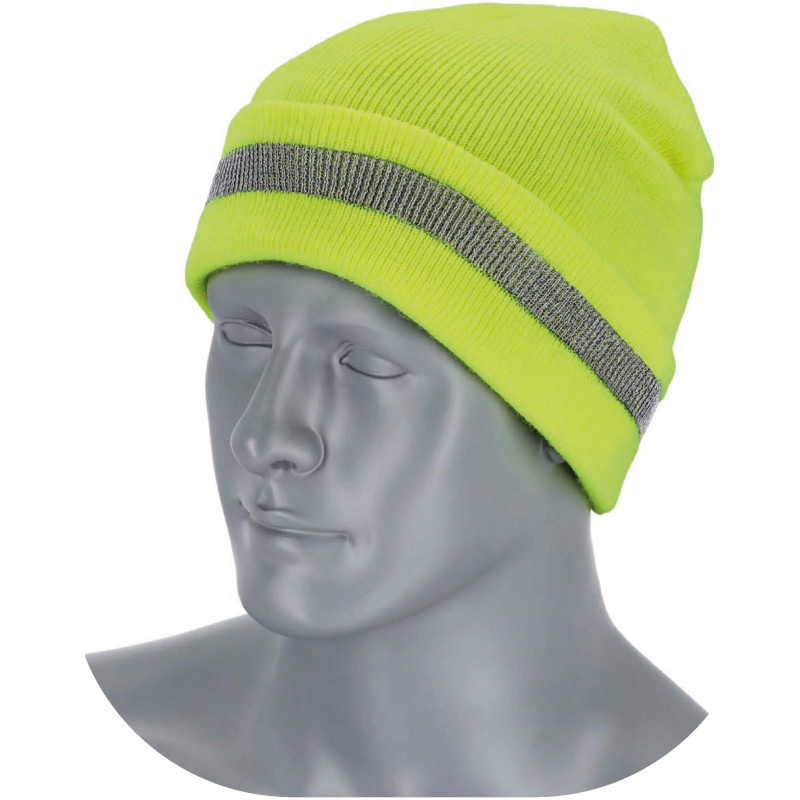 czapka-odblaskowa-fluo-zolty-54-62-one-size-stalco-s-42052 Palarie reflectorizanta galben FLUO 54-62 STALCO S091442052 - imagine 1