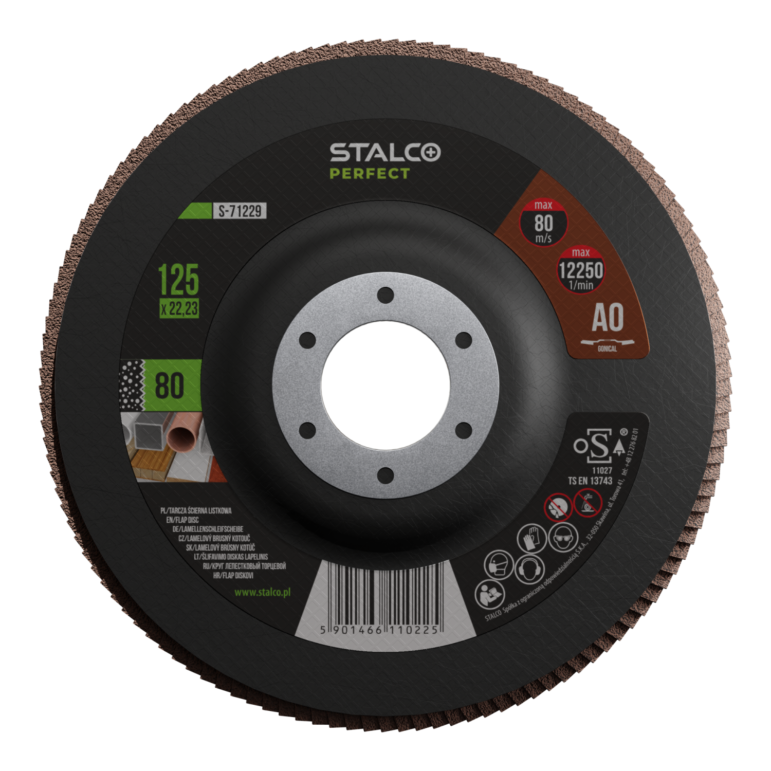 flap-disc-d115mm-g80-electro-corundum-stalco-perfect-s-71217.png Disc SMT 115mm G80 STALCO PERFECT S-71217 - imagine 1