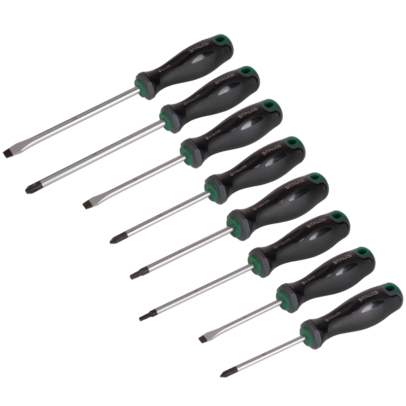 screwdriver-set-8pcs-s2-stalco-s-12622.png Set de șurubelnițe 8 buc. S2 S-12622 - imagine 1