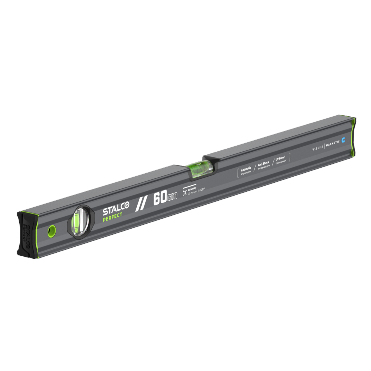 NIVELA-VSERIES-S010265532 Nivela cu bule VSERIES antracit magnetica 60CM STALCO PERFECT - imagine 1